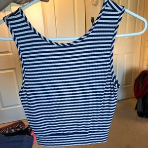 Blue stripped crop top